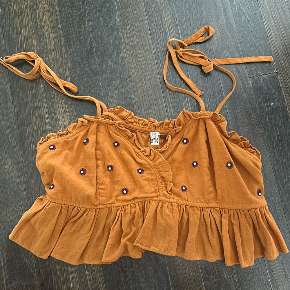 Free People Crop Top, embellished with crystal sized large